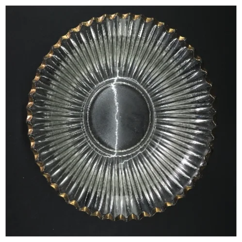 Glasfad med guldkant (str. Ø 24 cm)