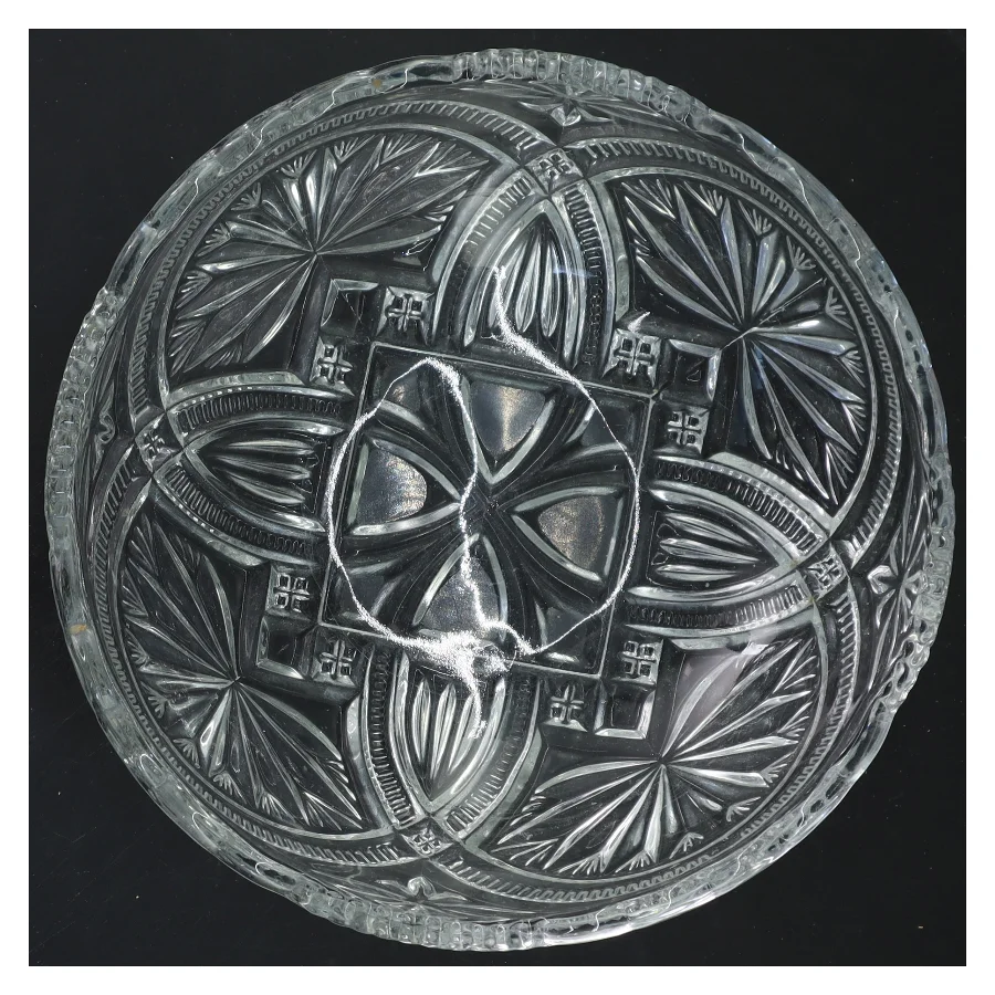 Glas skål med mønster (str. Ø 20 cm)