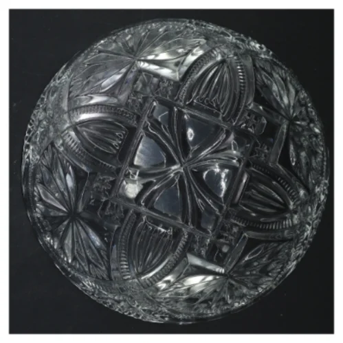 Glas skål med mønster (str. Ø 20 cm)