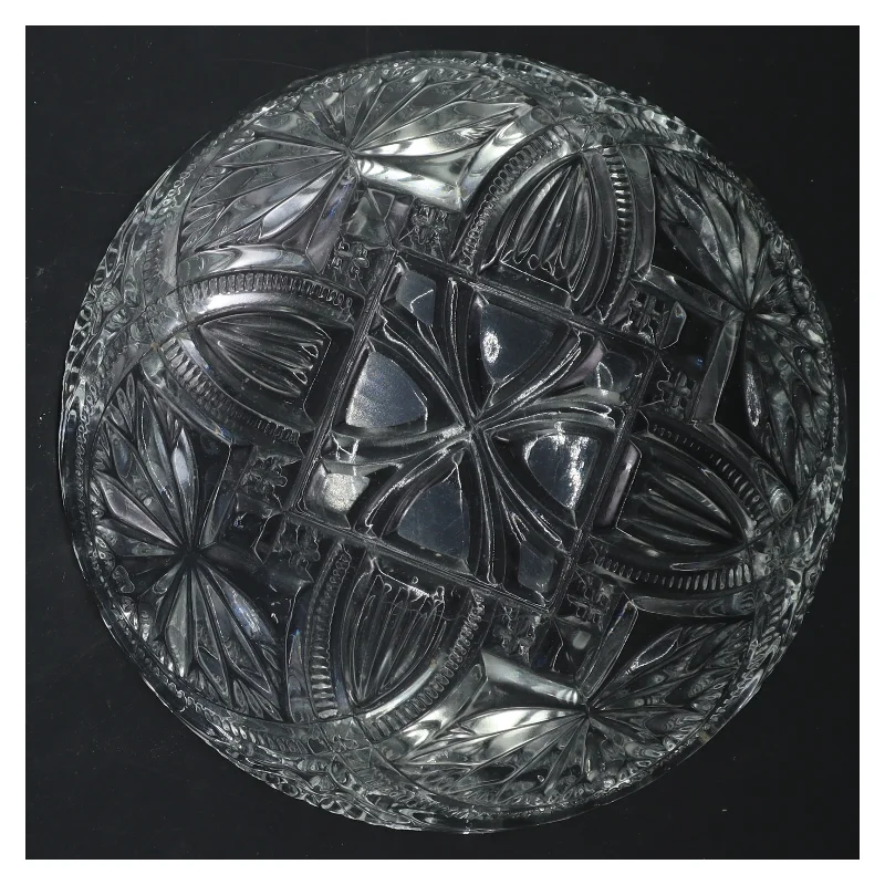 Glas skål med mønster (str. Ø 20 cm)