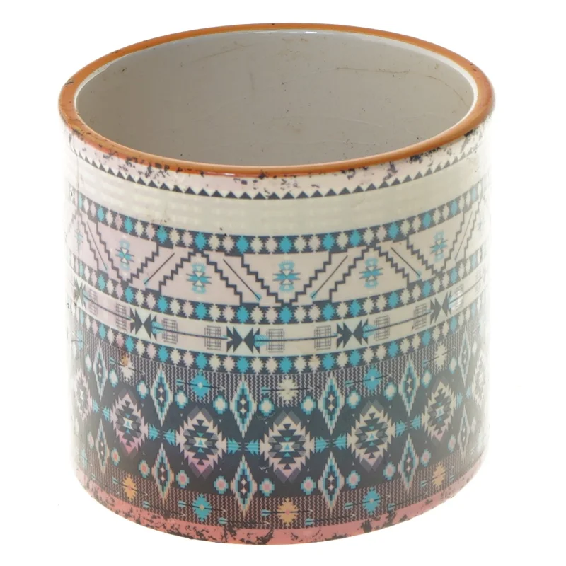 Dekoreret keramisk potte fra GGN (str. Ø 12 cm)