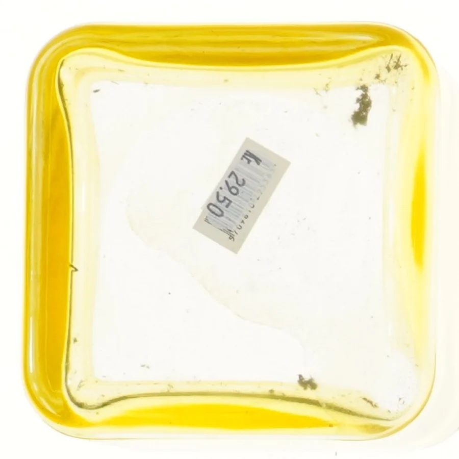 Gul glasvase (str. 12x12x12 cm)