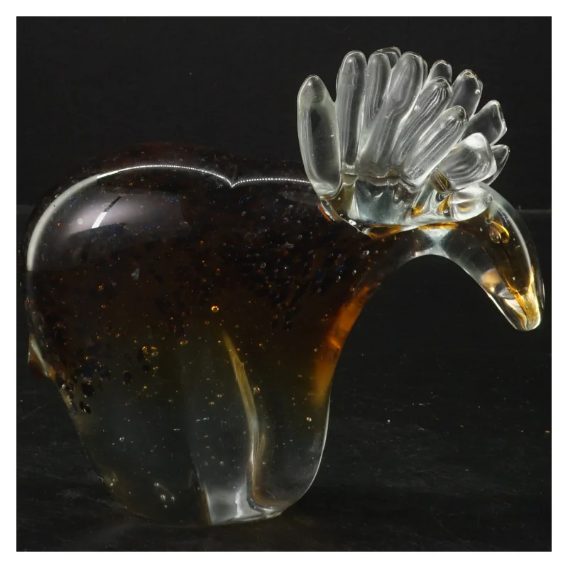 Glasfigur af en elg (str. 14x14 cm)