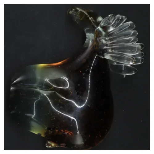 Glasfigur af en elg (str. 14x14 cm)