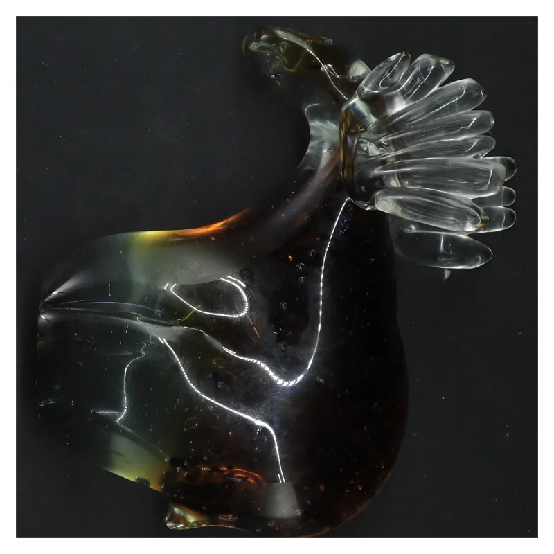 Glasfigur af en elg (str. 14x14 cm)