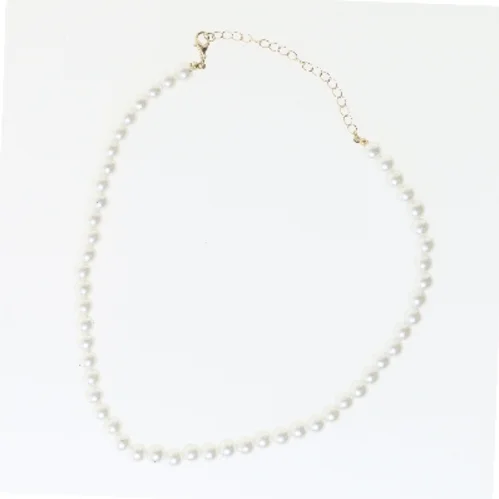 Perlekæde med guldlås (str. 46 cm)