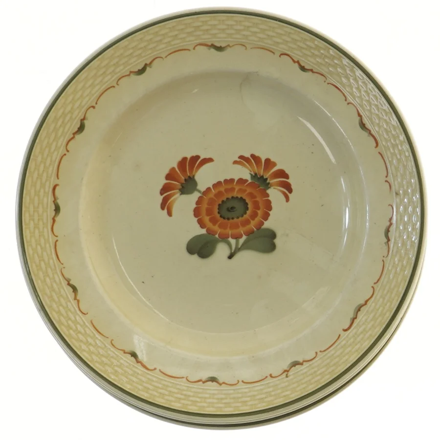 Dekorative tallerkener fra almunia med blomsterdesign (str. Ø 23 cm, 4 styk cm)