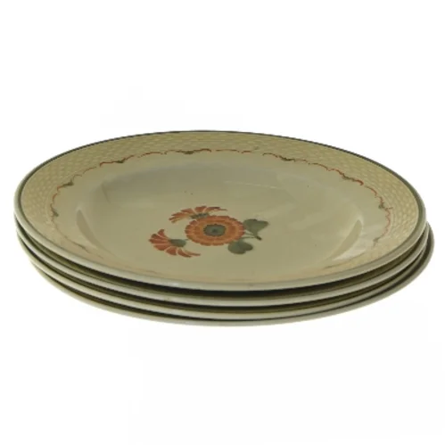 Dekorative tallerkener fra almunia med blomsterdesign (str. Ø 23 cm, 4 styk cm)