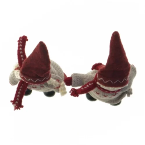 Julenisser med røde huer (str. 15,5 cm)