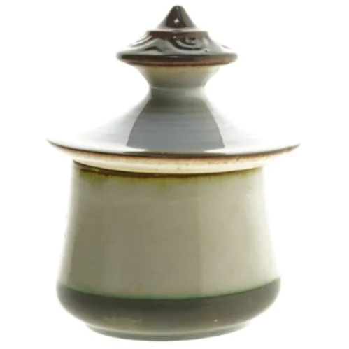 Keramisk krukke med låg fra B&G stentøjsstel 316(str. 8 cm)