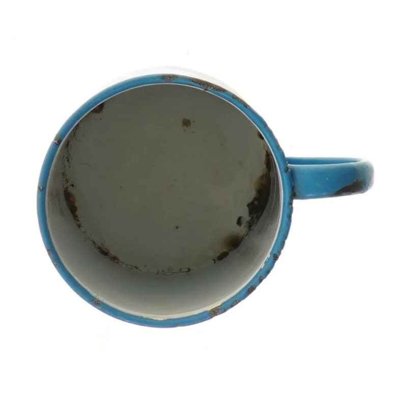 Blå emaljekrus (str. Ø 11 cm længde 13,5 cm)