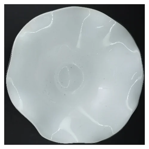 Hvid dekorativ glasskål (str. Ø 30,5 cm)