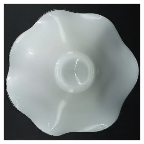 Hvid dekorativ glasskål (str. Ø 30,5 cm)