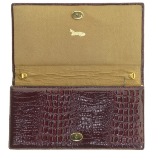 Elegant pung med krokodillemønster (str. 26x14 cm)