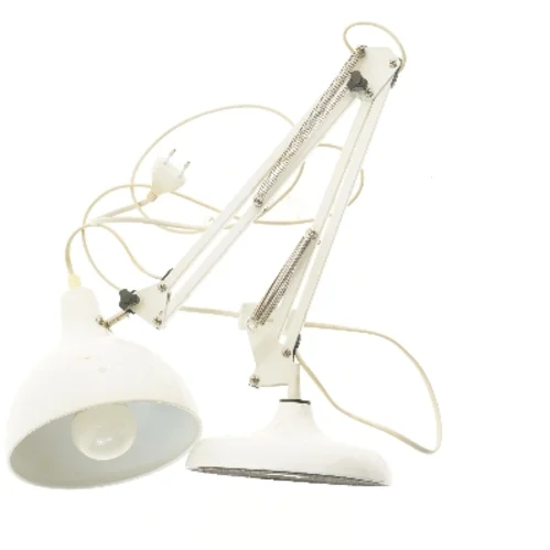 Hvid bordlampe med justerbar arm (str. 80 cm)