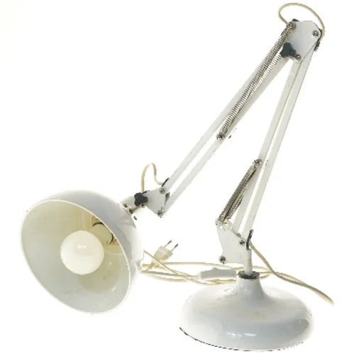 Hvid bordlampe med justerbar arm (str. 80 cm)