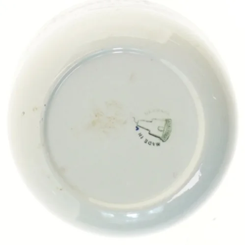 Porcelænsbeholder med trælåg (str. Ø 13 cm)