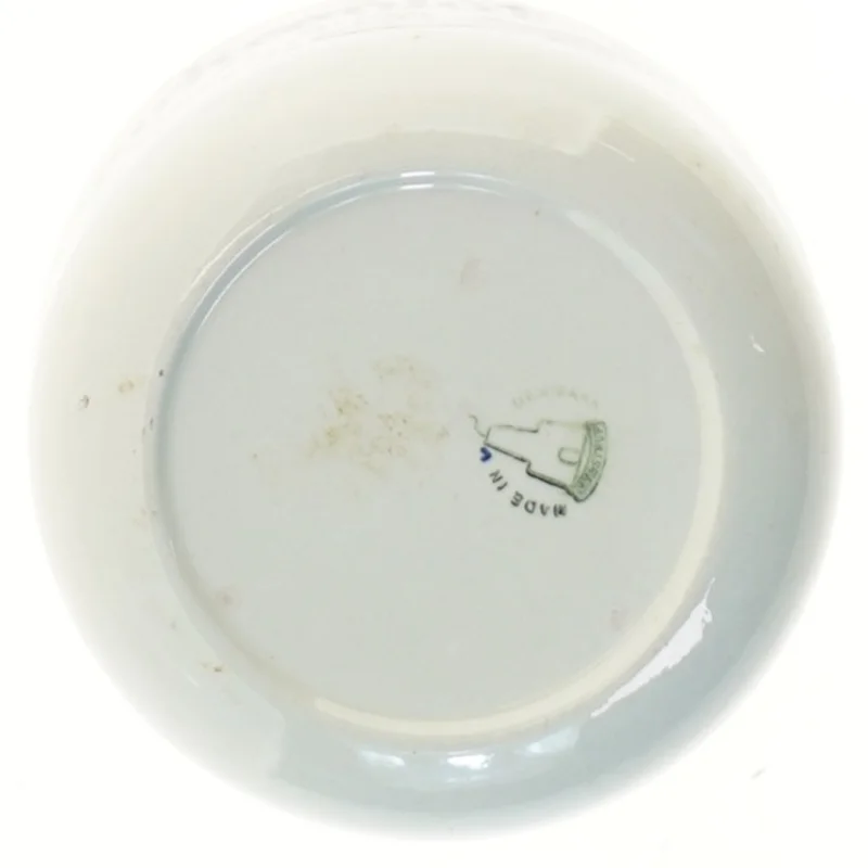 Porcelænsbeholder med trælåg (str. Ø 13 cm)