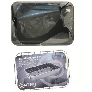 Bradepande med rist fra Conzept (str. 40x28,5x7,5 cm)