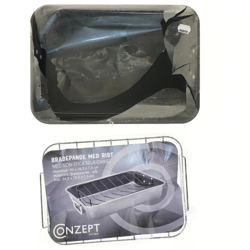 Bradepande med rist fra Conzept (str. 40x28,5x7,5 cm)