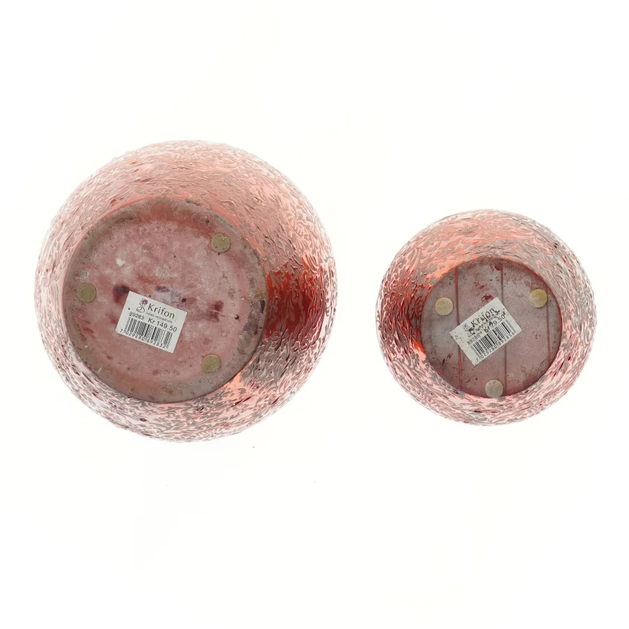 Røde glas vaser sæt fra Krifon (str. 2 stk Ø 13,5 & 19 cm længde 12 & 16 cm)