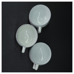 Sæt med 6 hvide kopper fra Royal Copenhagen (str. 6 styk, ø 8,5 cm)