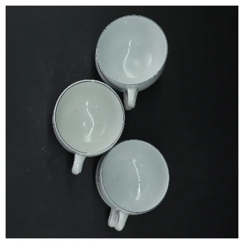 Sæt med 6 hvide kopper fra Royal Copenhagen (str. 6 styk, ø 8,5 cm)