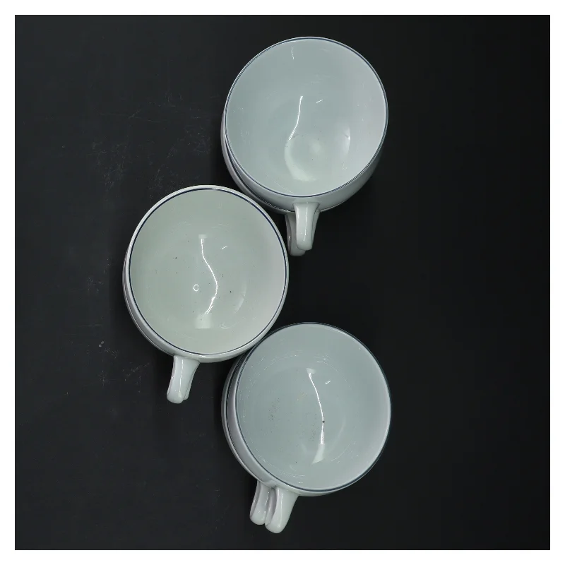 Sæt med 6 hvide kopper fra Royal Copenhagen (str. 6 styk, ø 8,5 cm)