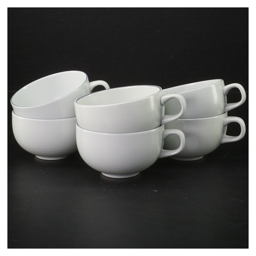 Sæt med 6 hvide kopper fra Royal Copenhagen (str. 6 styk, ø 8,5 cm)