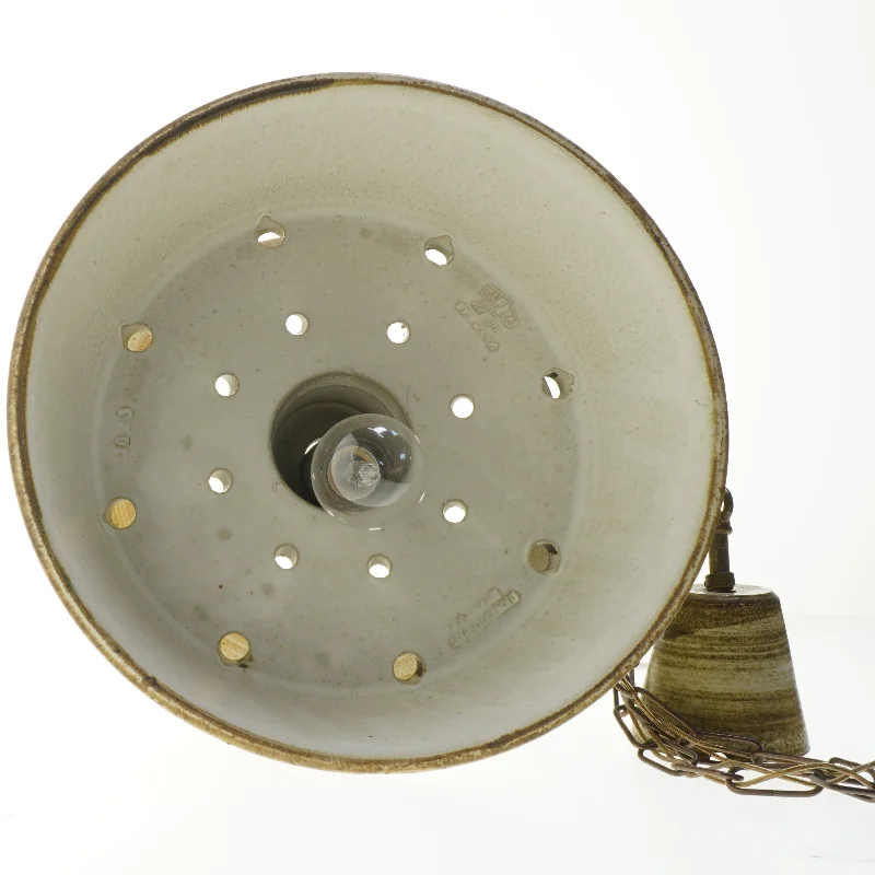 Keramik hængelampe med kæde (str. Ø 33 cm)