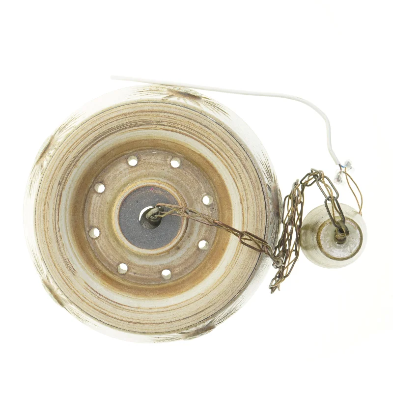 Keramik hængelampe med kæde (str. Ø 33 cm)