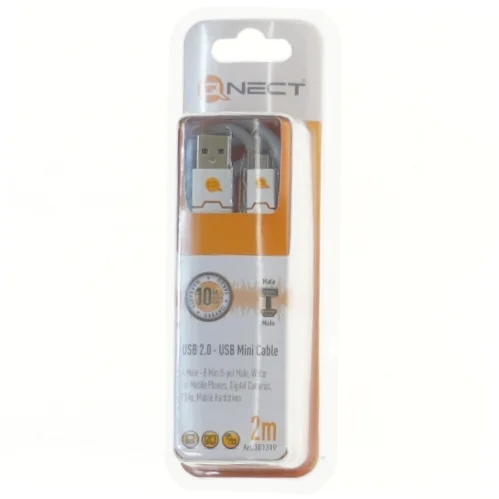 USB 2.0 mini kabel 2m fra Qnect (str. 200 cm)