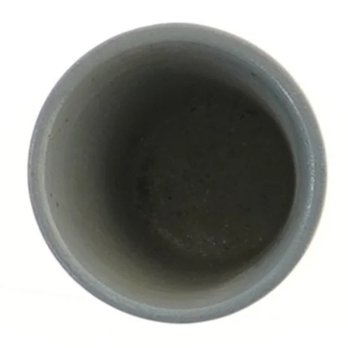 Keramikvase med blå dekoration (str. Ø 7 cm længde 8 cm)