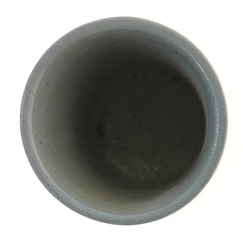 Keramikvase med blå dekoration (str. Ø 7 cm længde 8 cm)