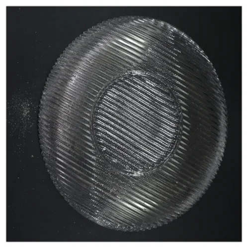 Rillet glasskål (str. Ø 28 cm)