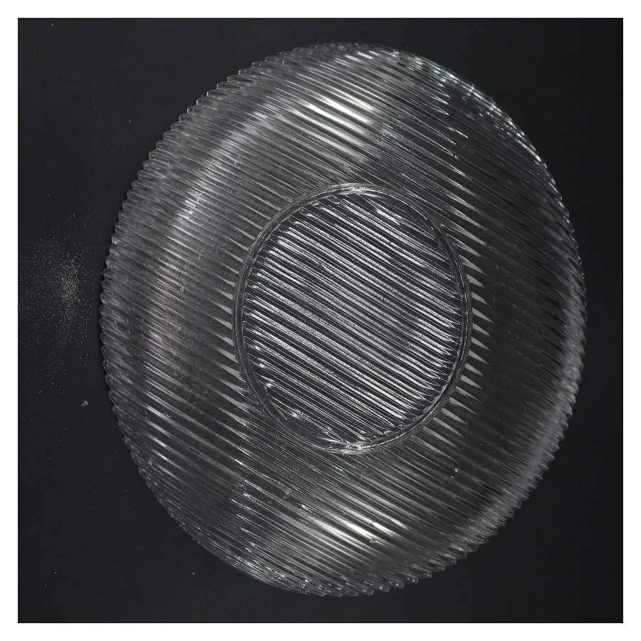 Rillet glasskål (str. Ø 28 cm)