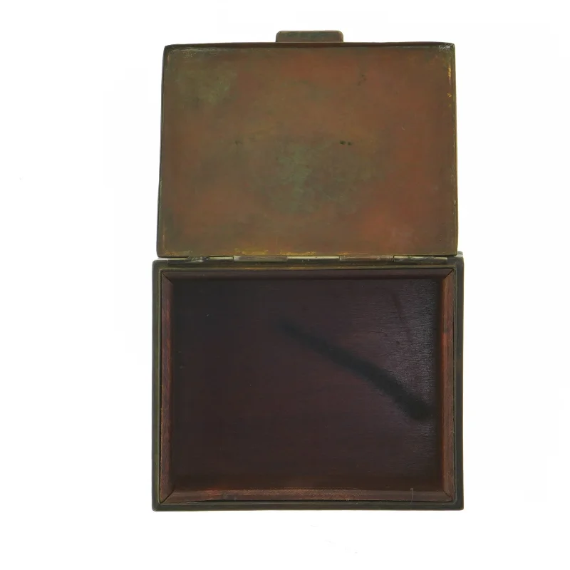 Metalæske i bogform (str. 12x10 cm)