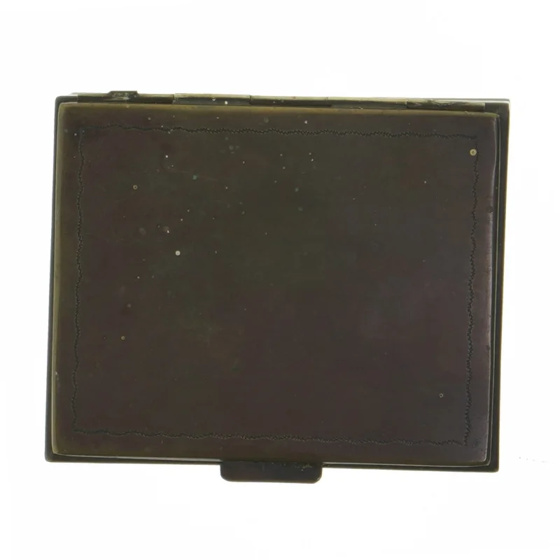 Metalæske i bogform (str. 12x10 cm)