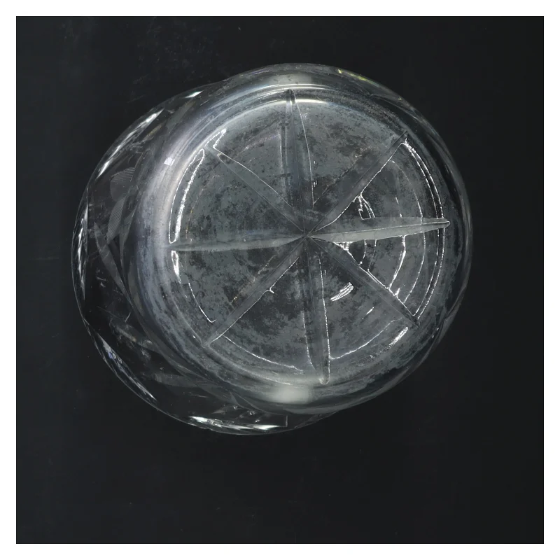 Glasvase med mønster (str. 16 cm)