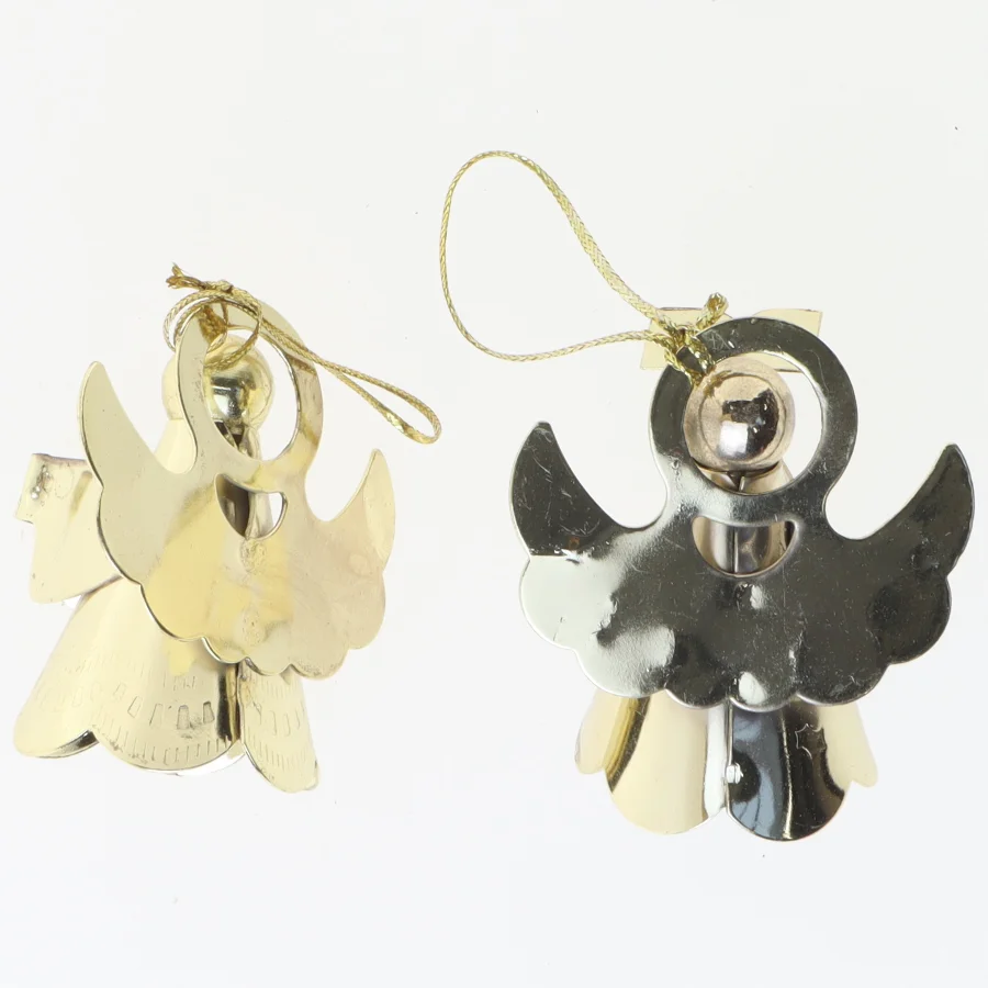 Messing engle juledekorationer (str. 2 styk, 6 cm)