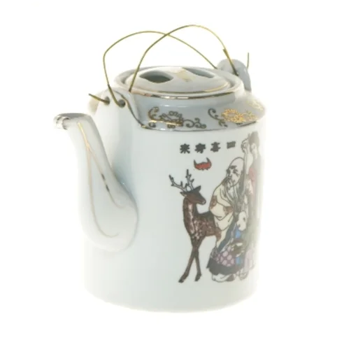 Dekoreret porcelænskande (str. Ø 11x13 cm)