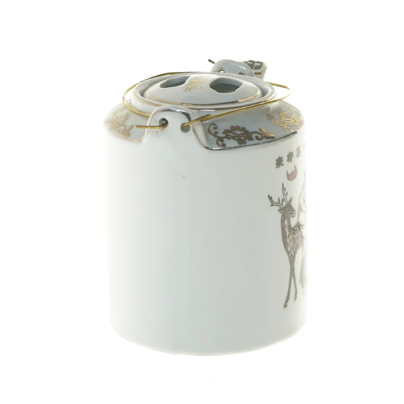 Dekoreret porcelænskande (str. Ø 11x13 cm)