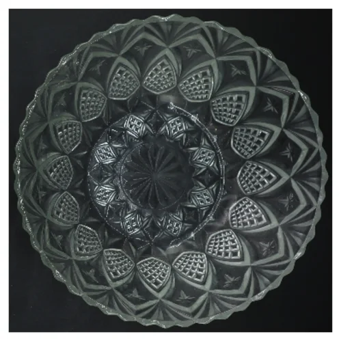 Glas skål med mønster (str. Ø 24 cm)