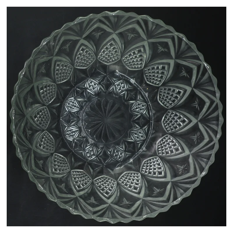 Glas skål med mønster (str. Ø 24 cm)