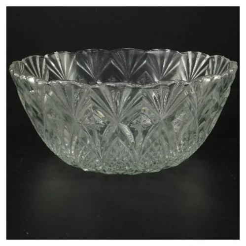 Glas skål med mønster (str. Ø 24 cm)