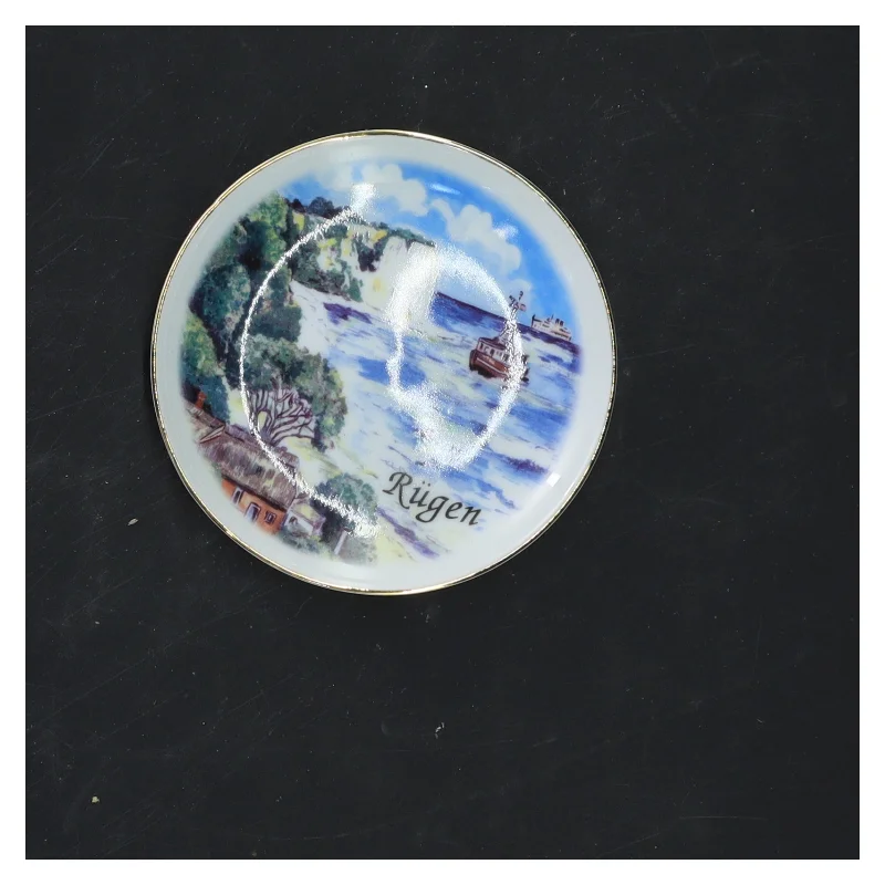 Rügen porcelænssouvenir skål fra Reutter Porzellanfabrik (str. 9,5 cm)