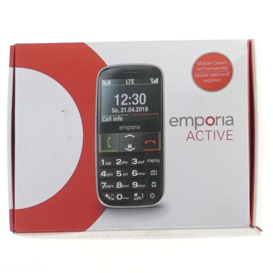 Emporia mobiltelefon med tilbehør fra Emporia (str. 12x6 cm)