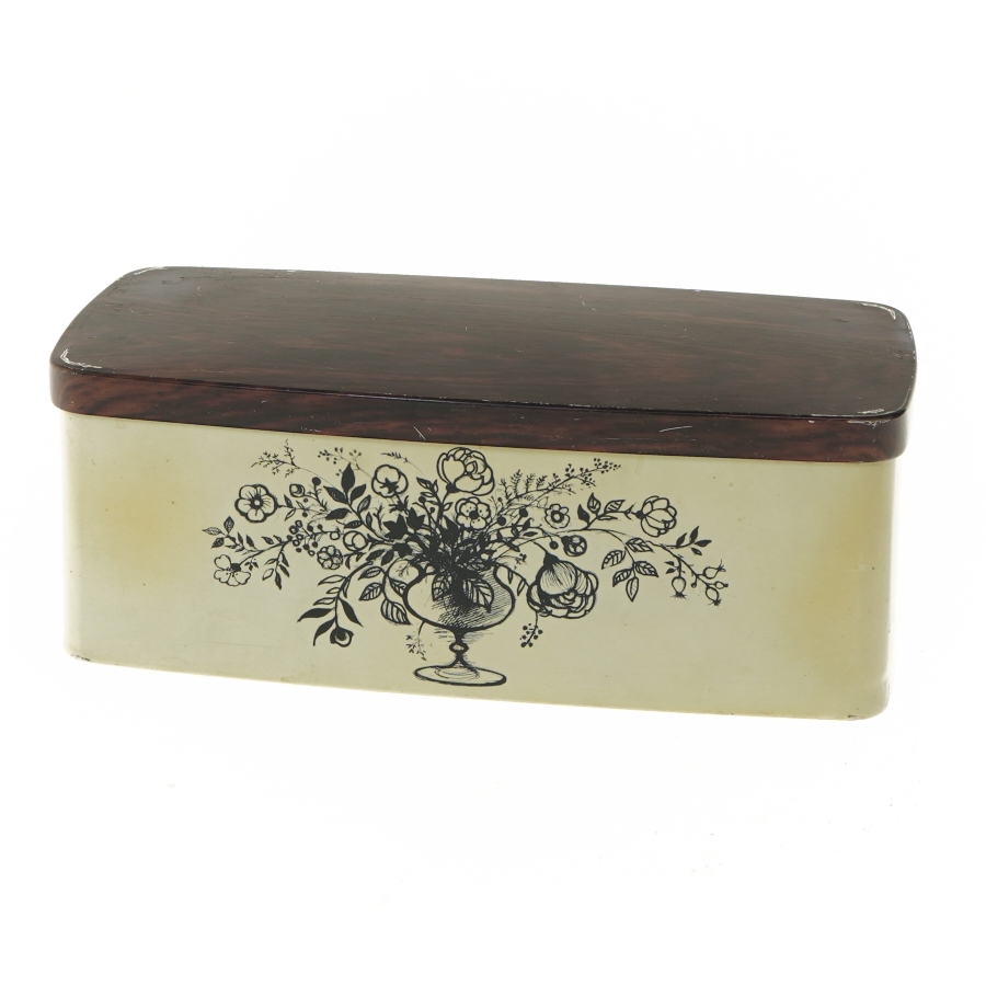 Vintage metal boks med blomsterdesign fra Ira (str. 24,5x12 cm)