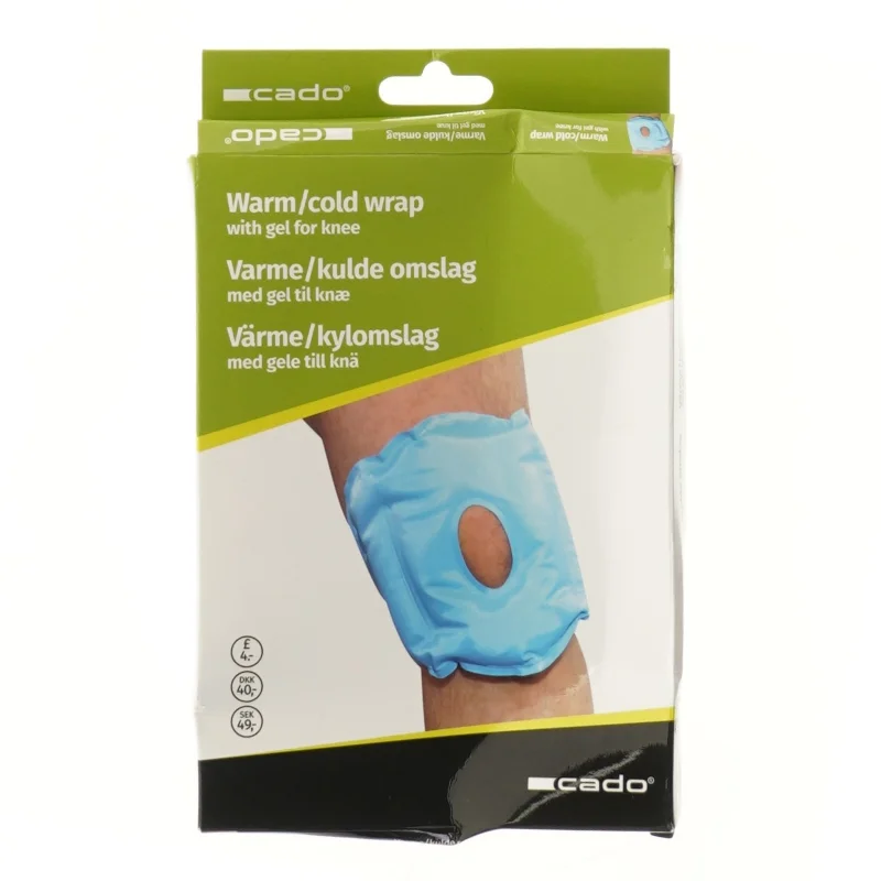 Varme- og kulde knæomslag fra Cado (str. 19x15 cm)
