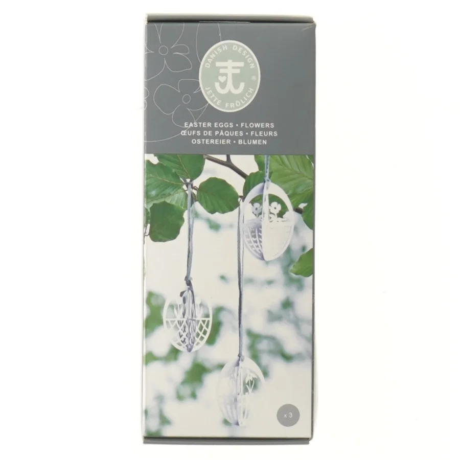 Påskeæg med blomstermotiv fra Jette Frölich (str. 3 stk 6 cm)